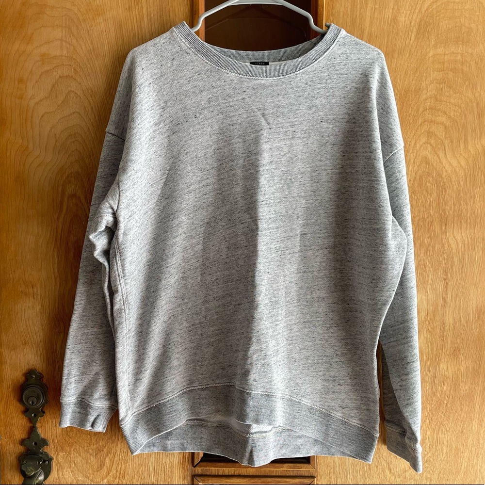 J. Crew Style B3505 Heather Grey Oversized Crewneck Size Medium
